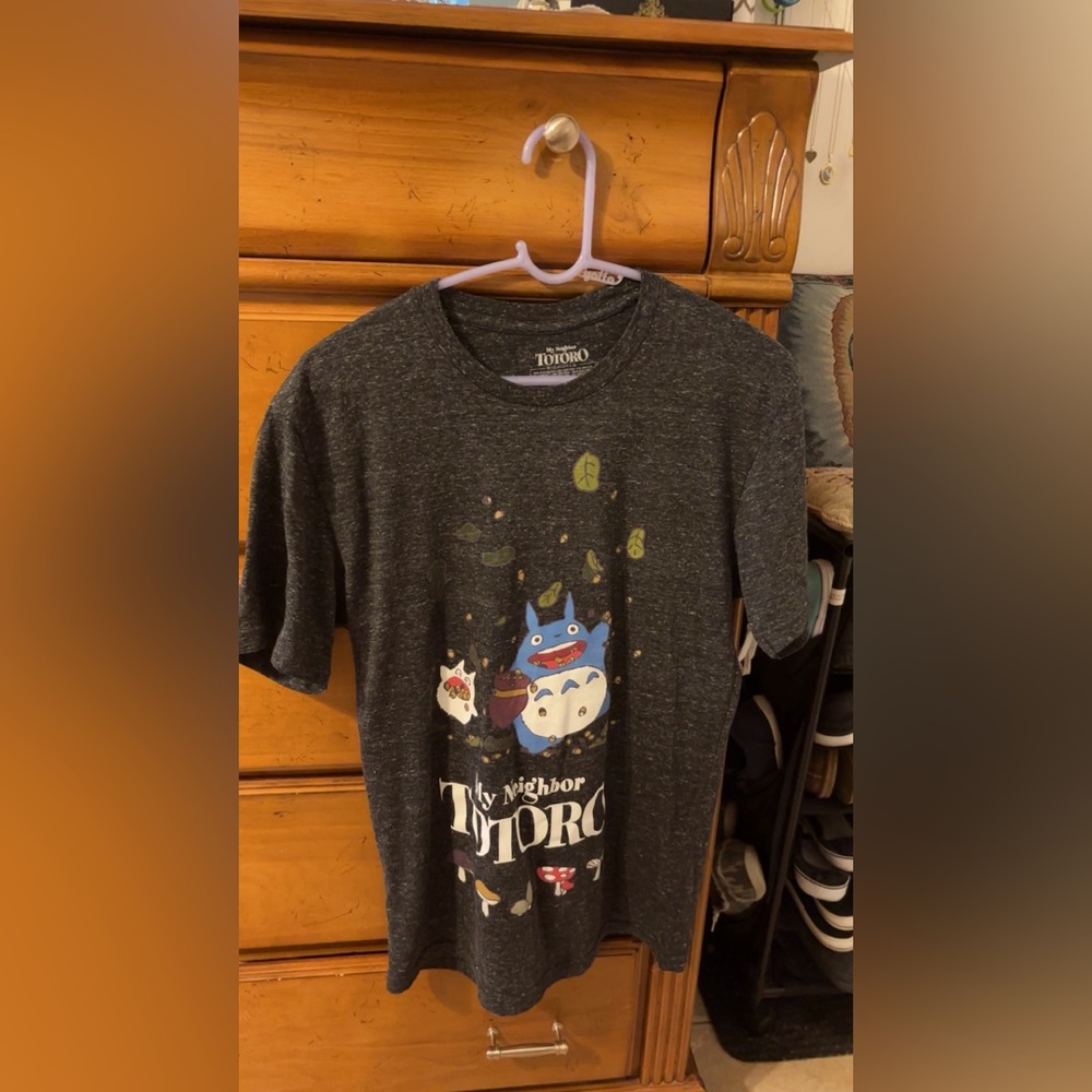 Product: My neighbor Totoro fall gray polyester tee shirt. True to size